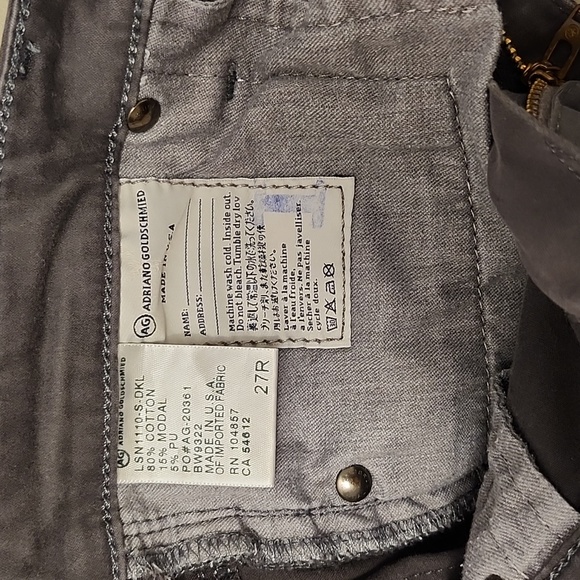 AG Adriano Goldschmied soft the stilt cigarette leg grey pant 27R - Picture 5 of 5